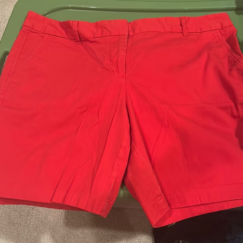 Red Bermuda Shorts Cotton Blend Casual Wear